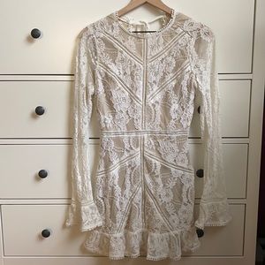 White Lace Dress w/ Open Back